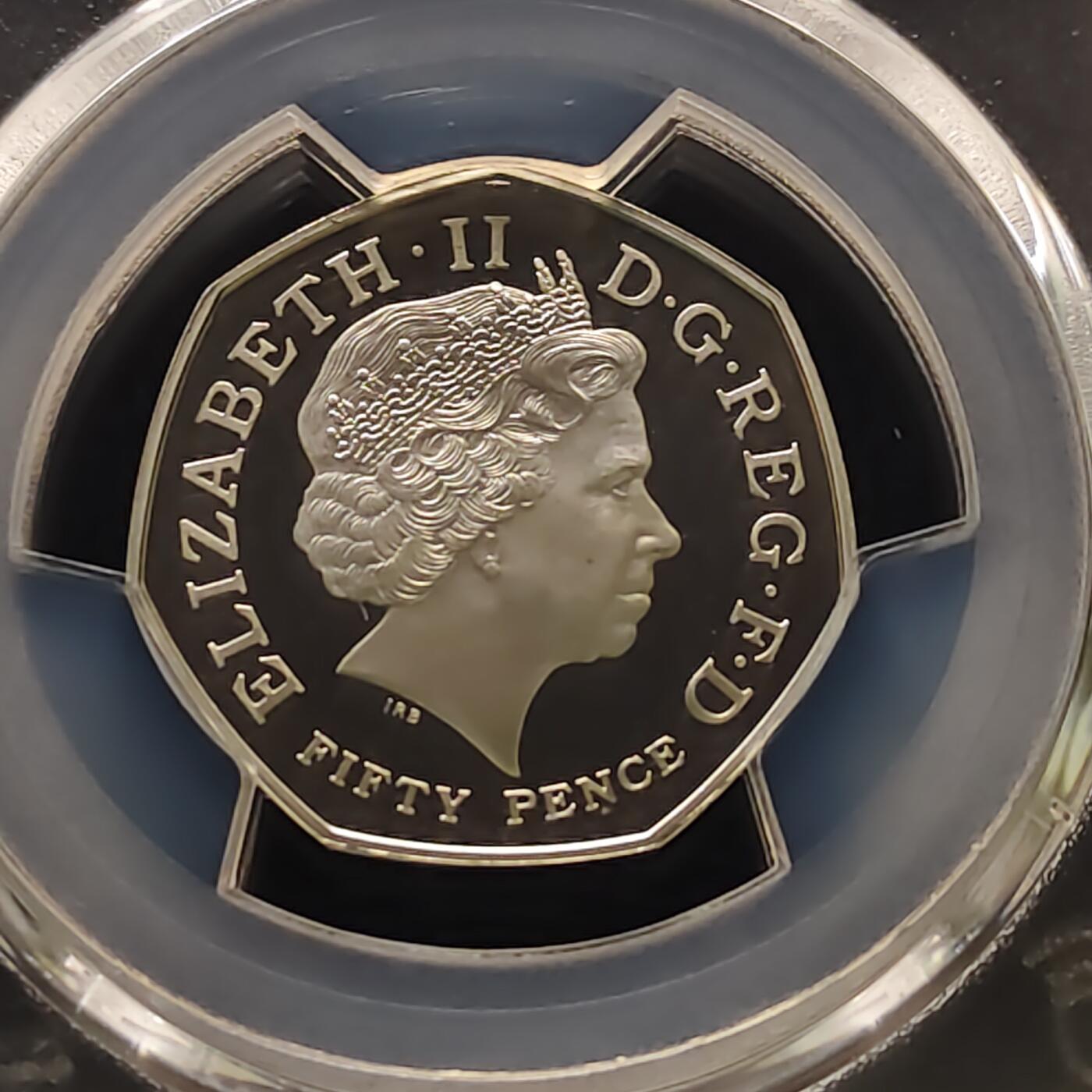 【全场包邮】纯粹捡漏拍481场（免费代拍第18场） 英国2011年50便士WWF组织50周年精制纪念银币-PCGS PR68 DCAM