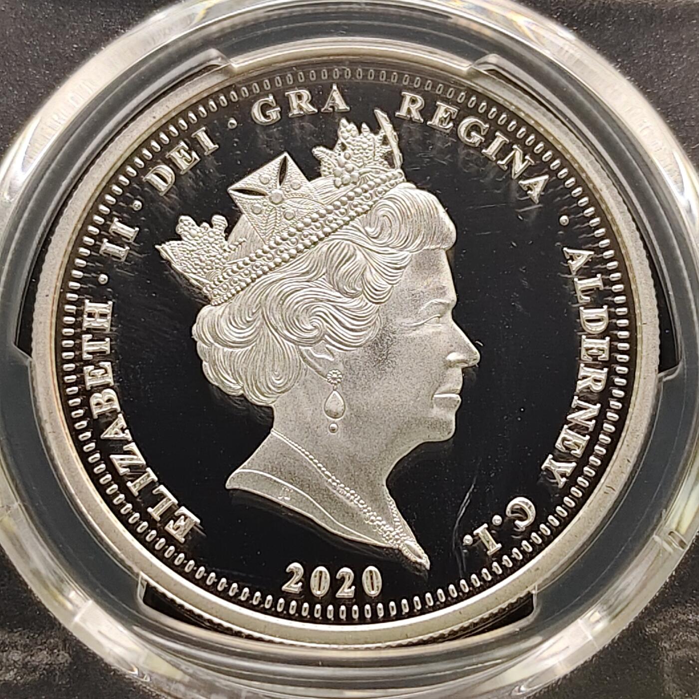 【全场包邮】纯粹捡漏拍481场（免费代拍第18场） 奥尔德尼2020年5镑二战胜利75周年彩色镀银精制纪念币-PCGS PR68 DCAM