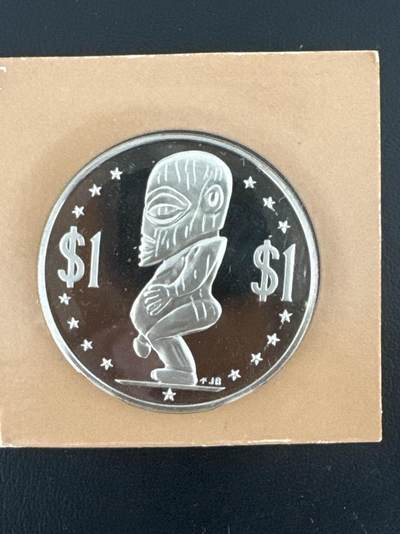 ❤️【币观天下】❤️ 第332期钱币拍卖- 2025.11.28周五晚上6点半场-长期征集拍品 - 库克1元1976年精制克朗镍币