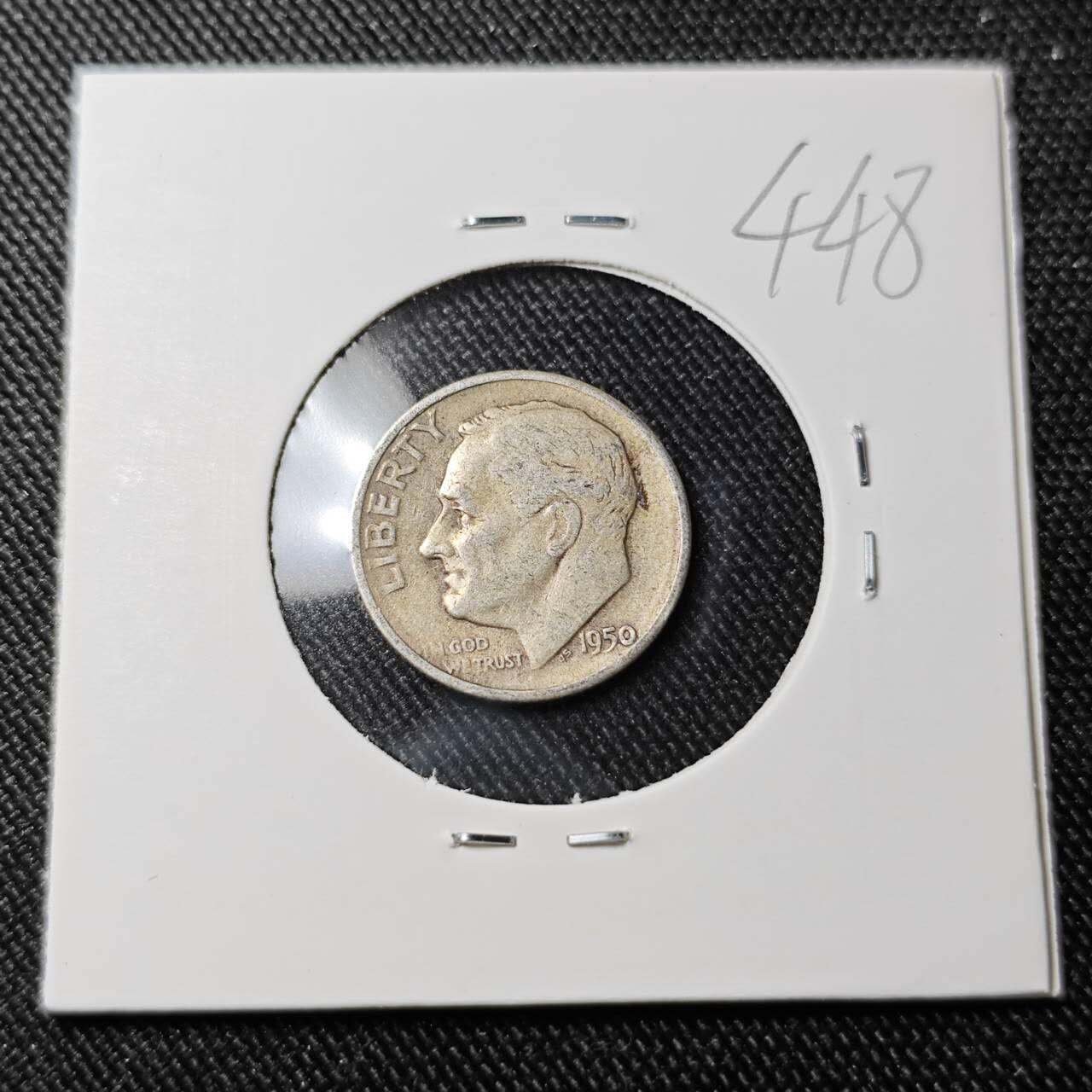 KK钱币收藏小铺 （套币 好品/批量散币 银币）专场  2月预留时间 周末发货   1950美国10分银币