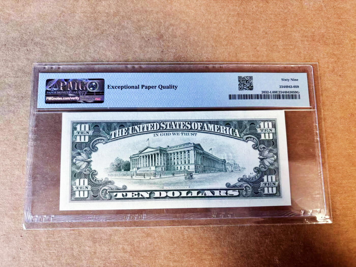 【Blue Auction】世界纸币精拍第755期——18级TOP拍卖/信誉/品质/专业/高效💫 【无47】美国 1995年10美金  PMG69EPQ 近满分