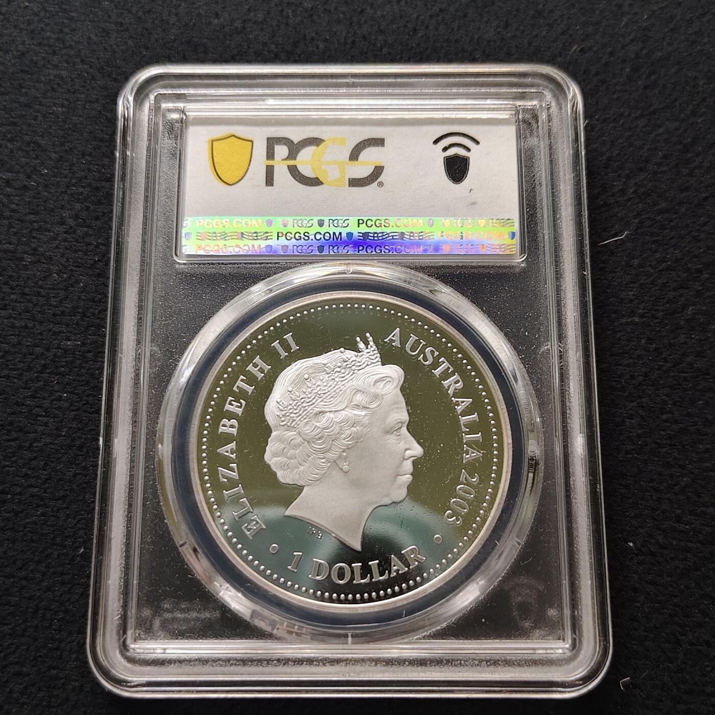 【全场包邮】纯粹捡漏拍481场（免费代拍第18场） 澳大利亚2003年1元女王加冕50周年克朗型彩色精制纪念银币-PCGS PR69 DCAM