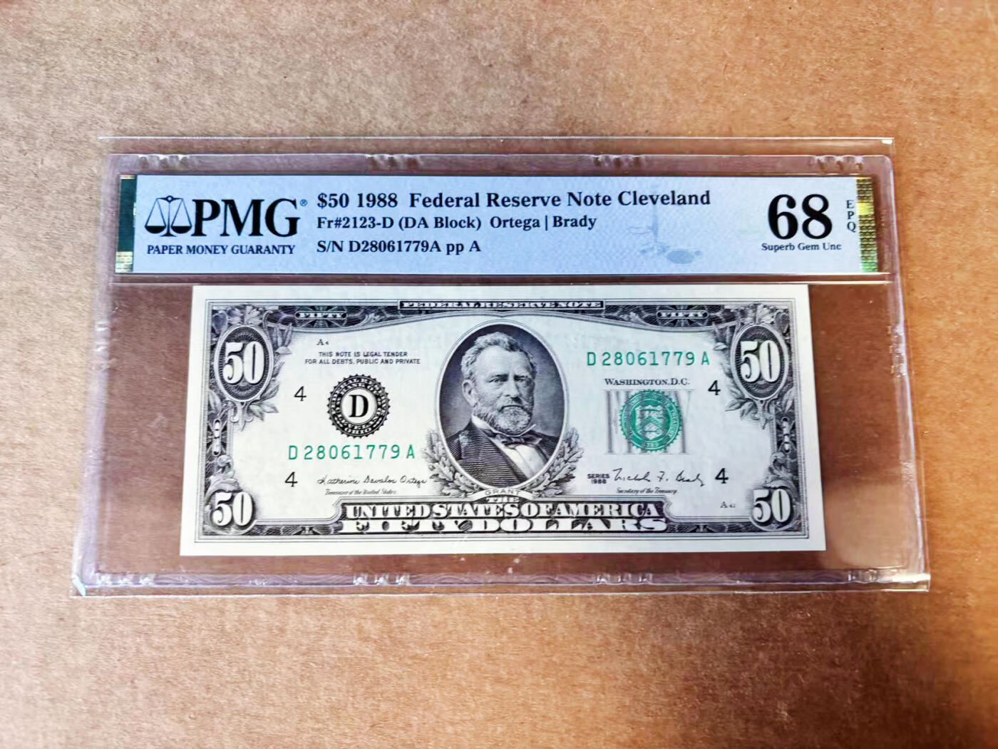 【Blue Auction】世界纸币精拍第755期——18级TOP拍卖/信誉/品质/专业/高效💫 美国 1988年50美金  PMG68EPQ 高分