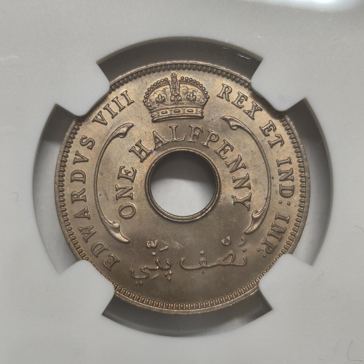 老蟹的宝藏🏴‍☠️ IV NGC MS64 英属西非1936年1/2便士