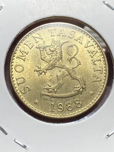 2025年第一百三十二场(总第一百五十八场）外国好品纸夹散币场(免佣金) - 原光好品–芬兰🇫🇮1988年50盆尼(后期M标)