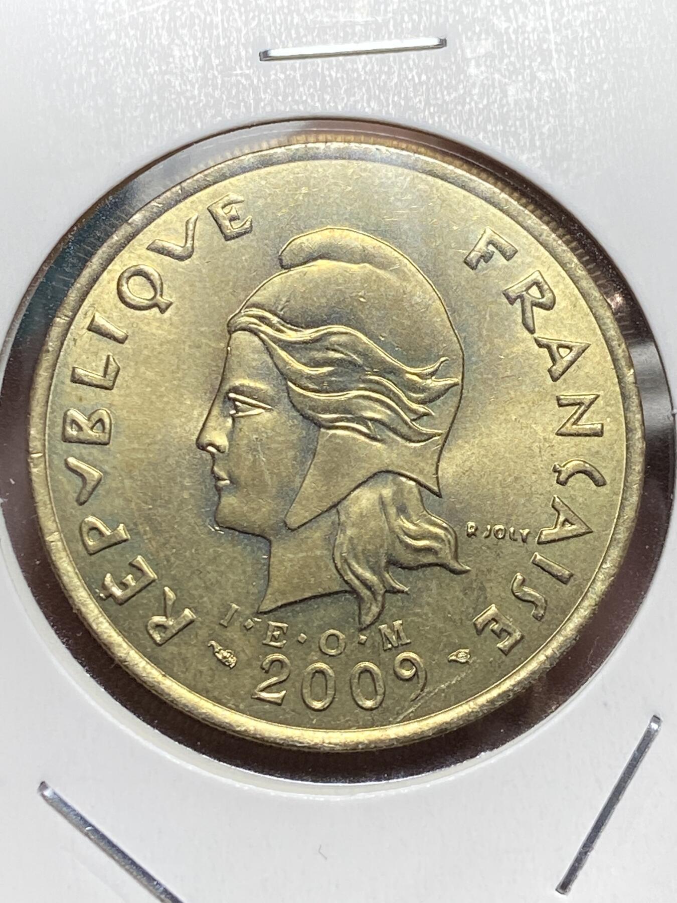 2025年第一百三十二场(总第一百五十八场）外国好品纸夹散币场(免佣金) 原光全新–法属波利尼西亚🇵🇫2009年100法郎(第三套，Hunting horn–猎号标)