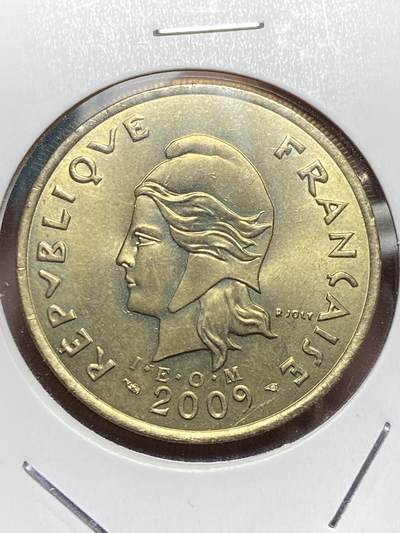 2025年第一百三十二场(总第一百五十八场）外国好品纸夹散币场(免佣金) - 原光全新–法属波利尼西亚🇵🇫2009年100法郎(第三套，Hunting horn–猎号标)