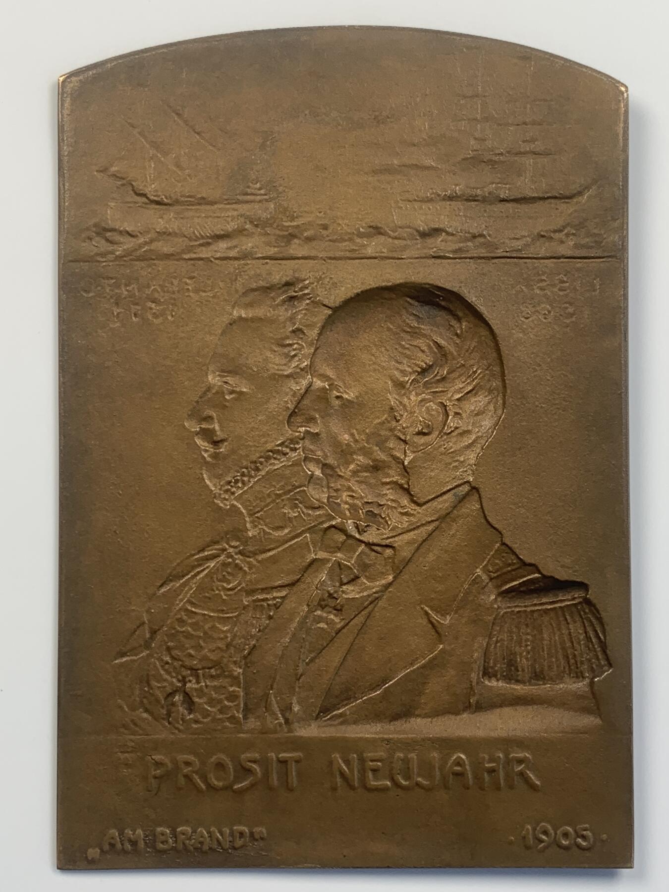 掌中浮雕-藏着的欧洲第043场 纪念1866年的利萨海战和1571年的勒班陀海战中的胜利铜章，尺寸：159 x 108mm。目录编号Strothotte 1905-6，Wurzbach 4166。大师 J. Tautenhayn作品