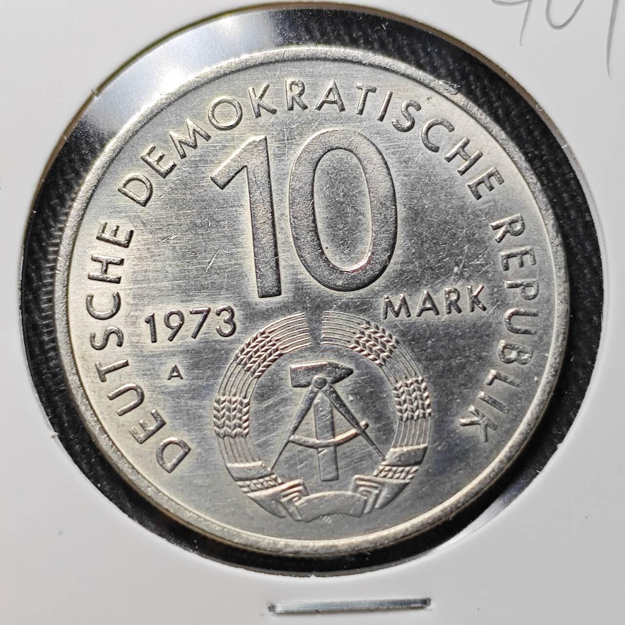 KK钱币收藏小铺 （套币 好品/批量散币 银币）专场  2月预留时间 周末发货  1973东德10马克纪念币