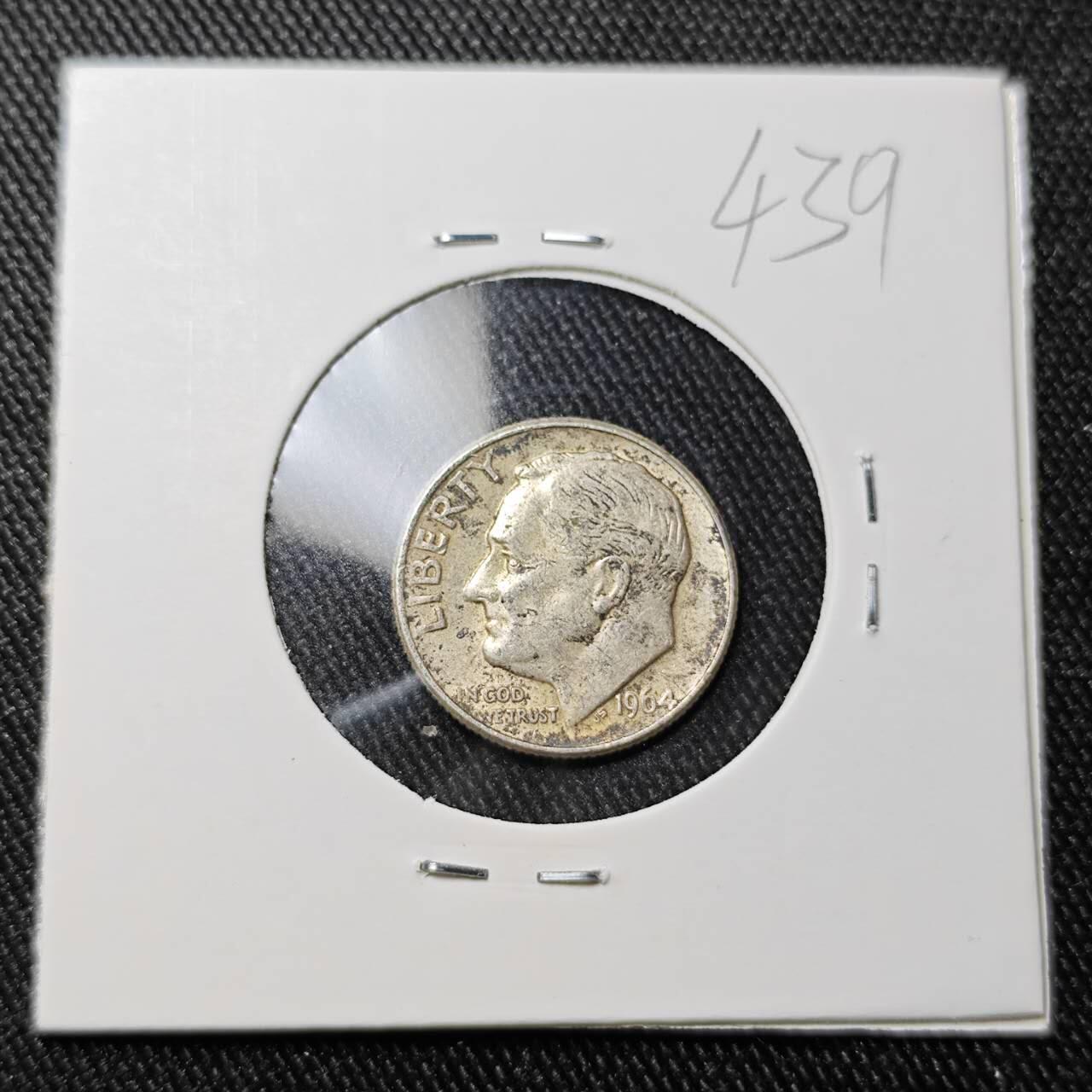 KK钱币收藏小铺 （套币 好品/批量散币 银币）专场  2月预留时间 周末发货  1964美国10分银币