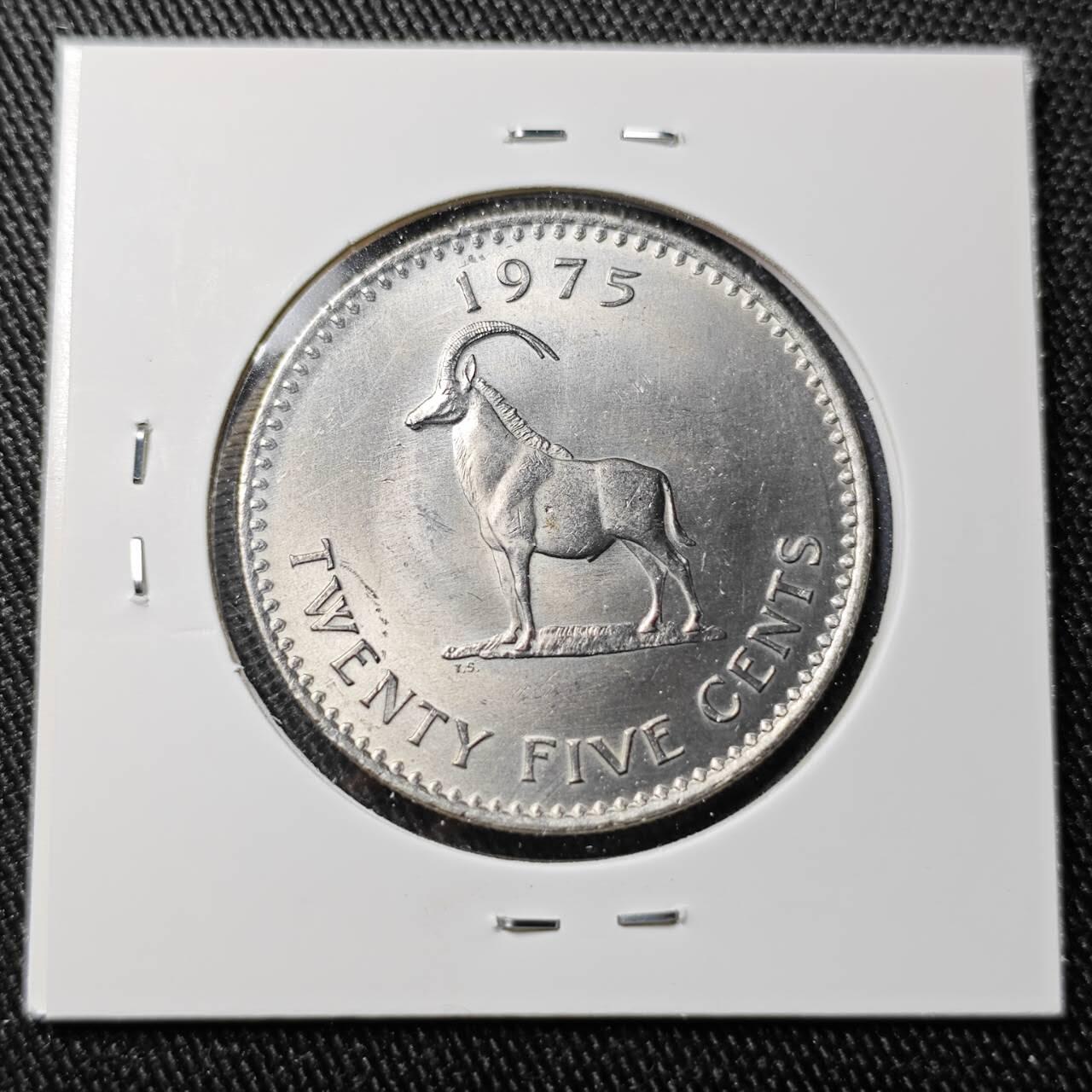 KK钱币收藏小铺 （套币 好品/批量散币 银币）专场  2月预留时间 周末发货  1975罗得西亚25分 好品