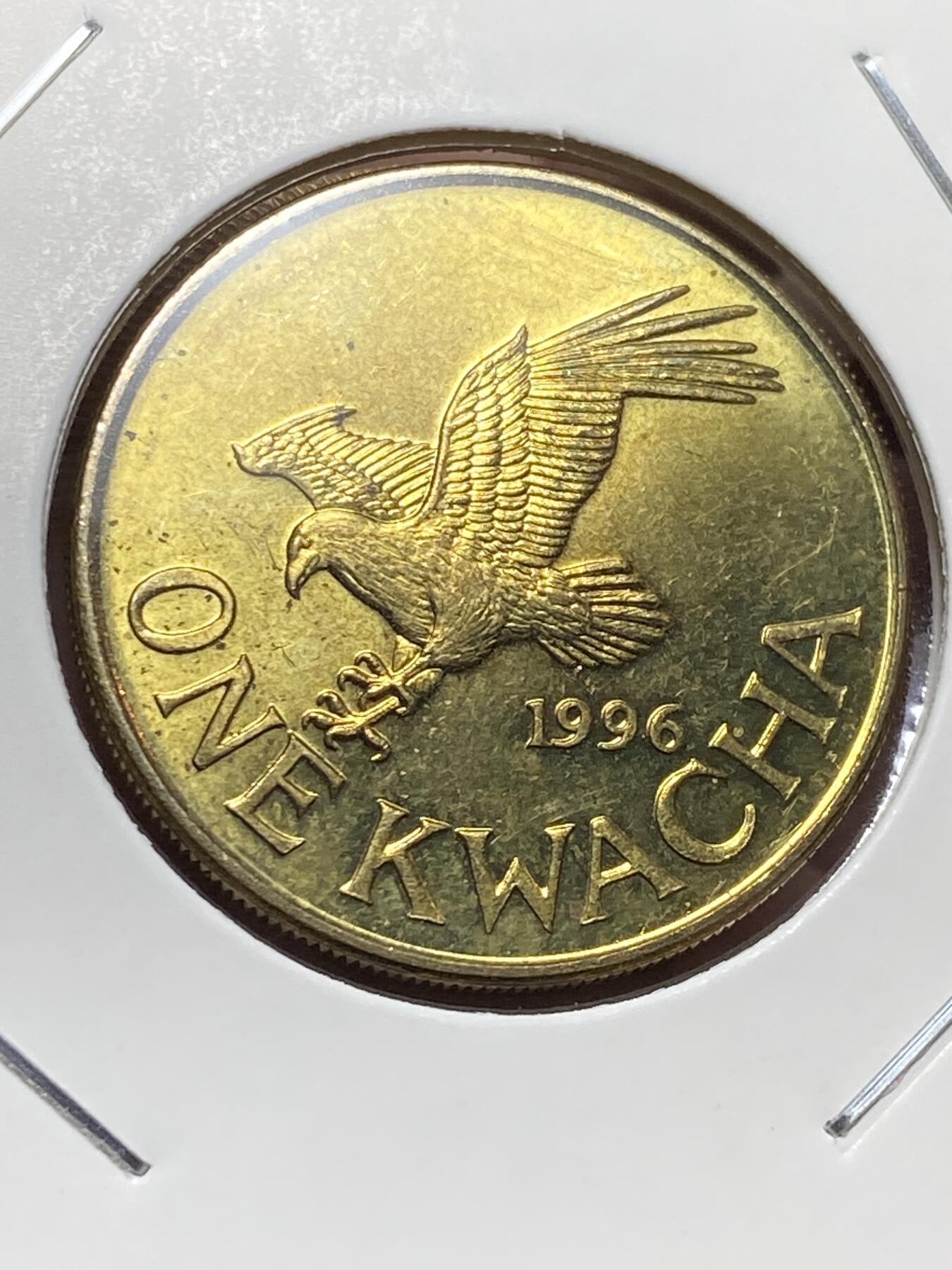 2025年第一百三十二场(总第一百五十八场）外国好品纸夹散币场(免佣金) 马拉维🇲🇼1996年1克瓦查(第四套流通硬币最大面值，首发年)