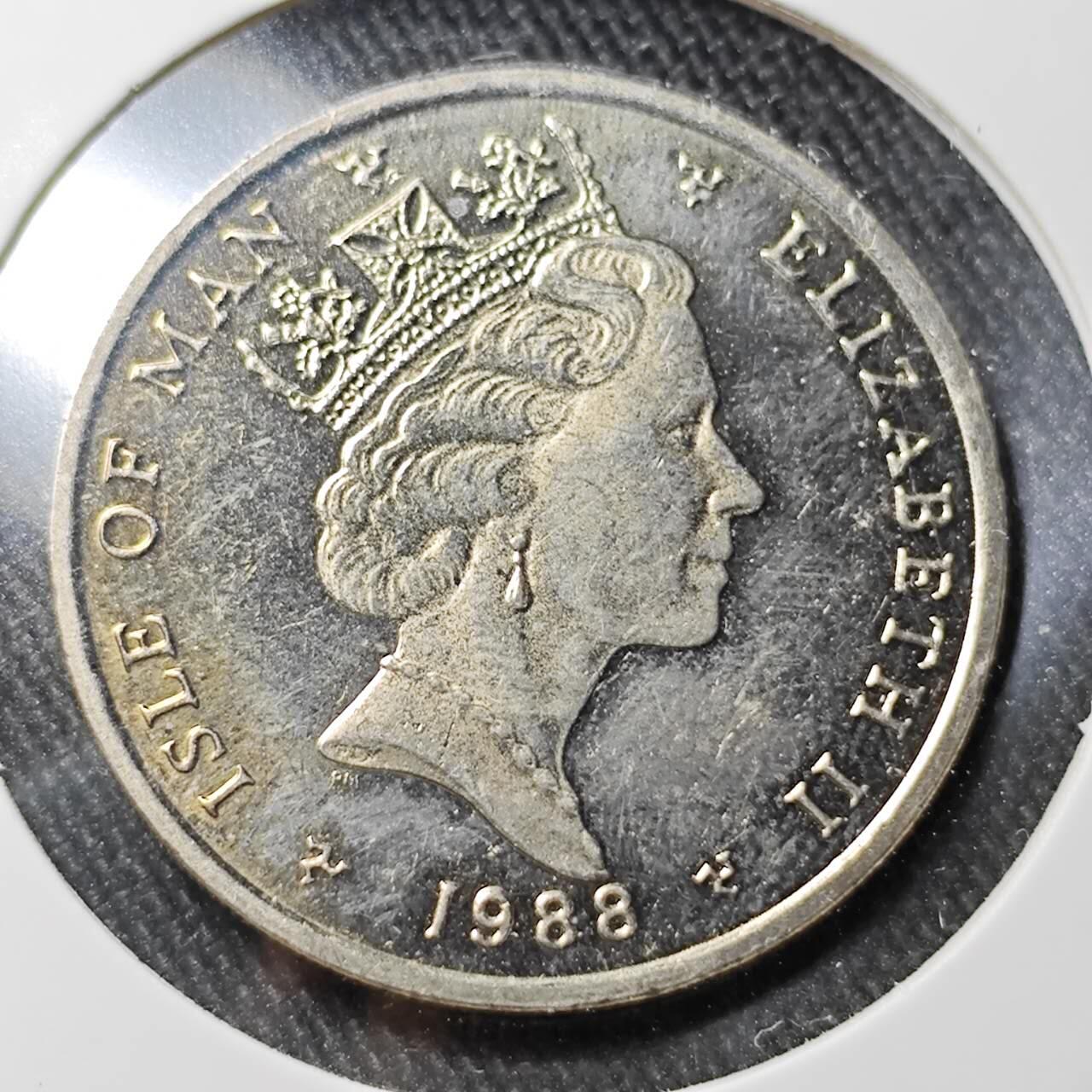 KK钱币收藏小铺 （套币 好品/批量散币 银币）专场  2月预留时间 周末发货  1988马恩岛10便士 好品