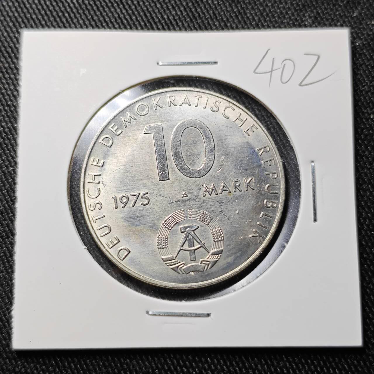 KK钱币收藏小铺 （套币 好品/批量散币 银币）专场  2月预留时间 周末发货  1975东德10马克纪念币 好品