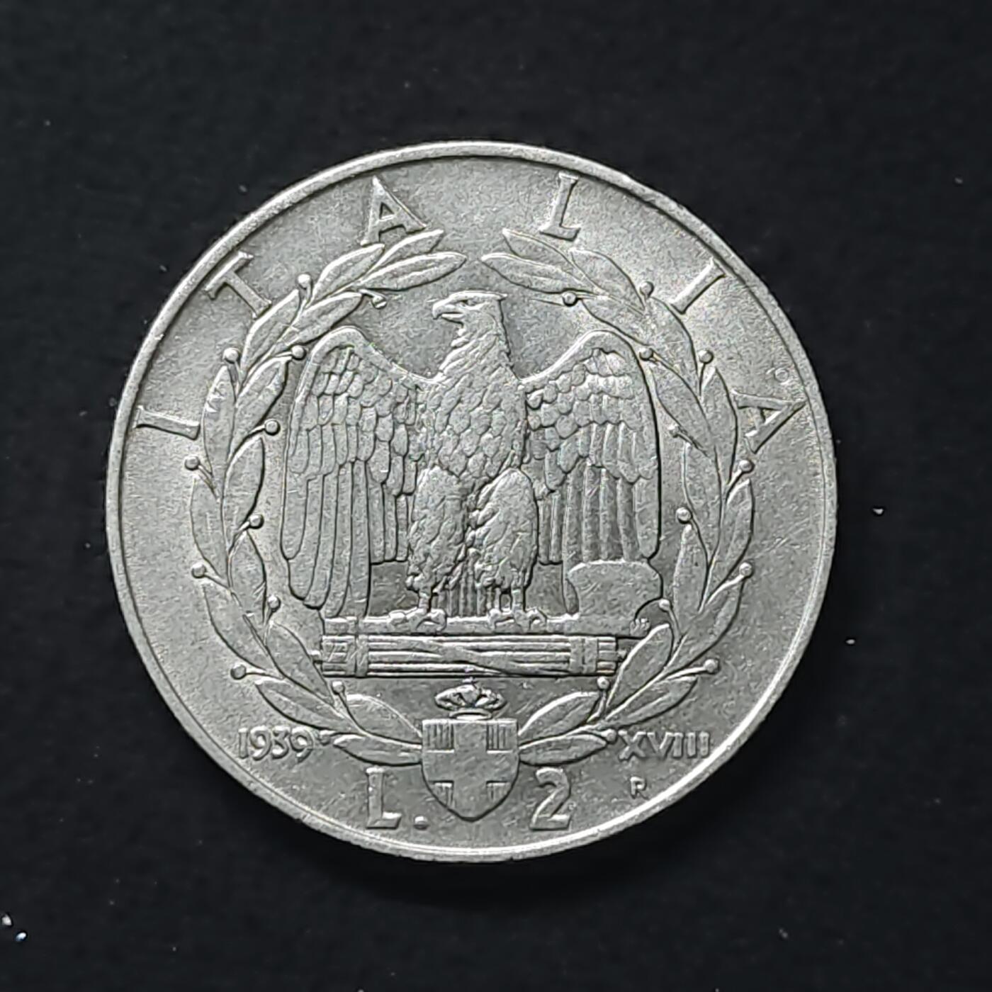 【全场包邮】纯粹捡漏拍480场（免费代拍第17场） 意大利1939年艾曼努尔三世2里拉