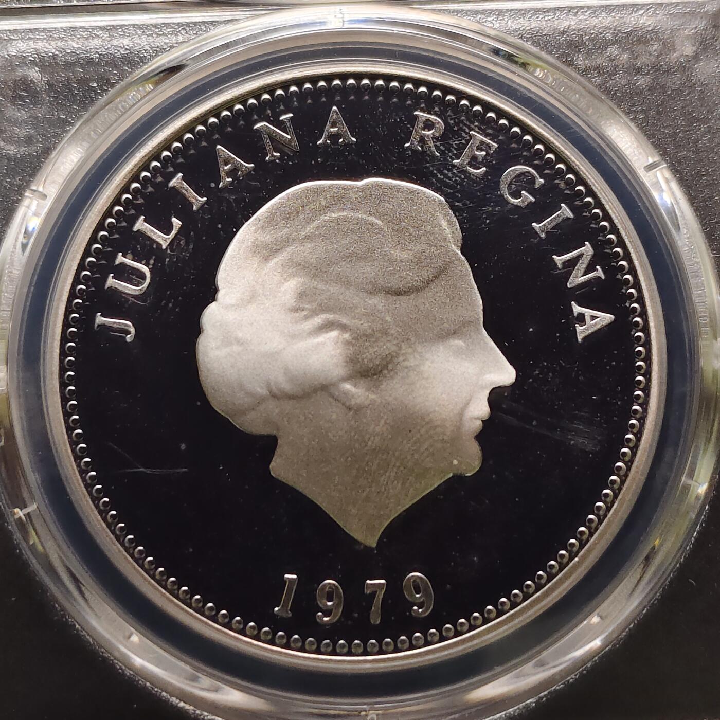 【全场包邮】纯粹捡漏拍481场（免费代拍第18场） 荷属安德列斯1979年25盾国际儿童年精制纪念银币-PCGS PR67 DCAM