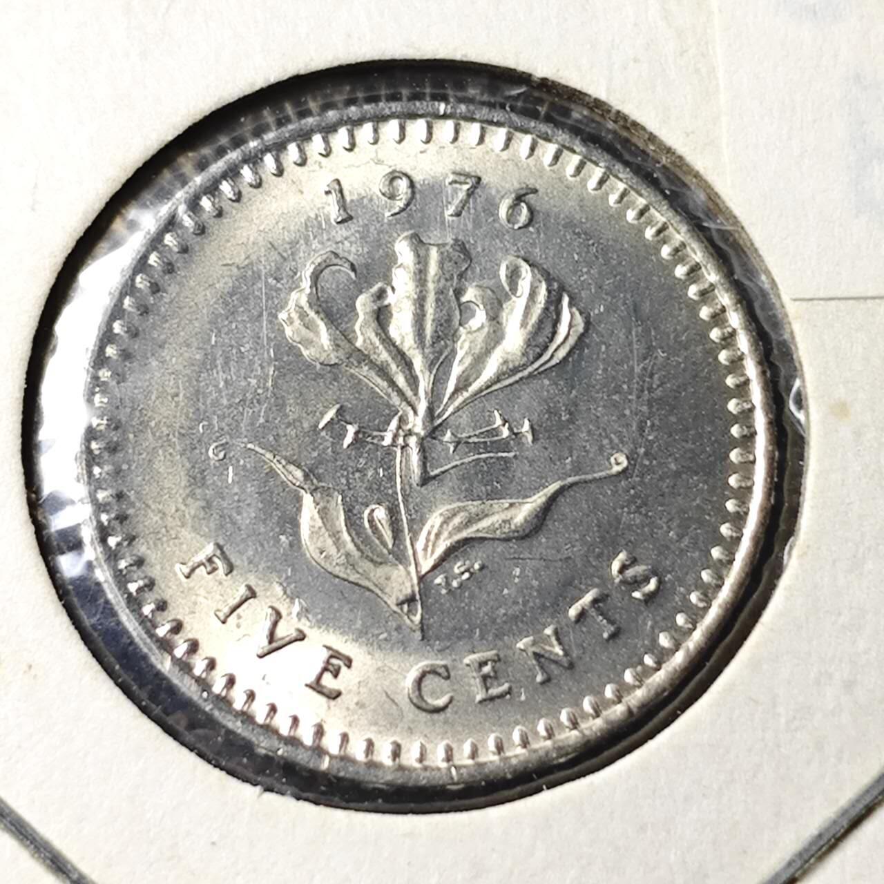 KK钱币收藏小铺 （套币 好品/批量散币 银币）专场  2月预留时间 周末发货 1970 罗得西亚5分镍币 好品