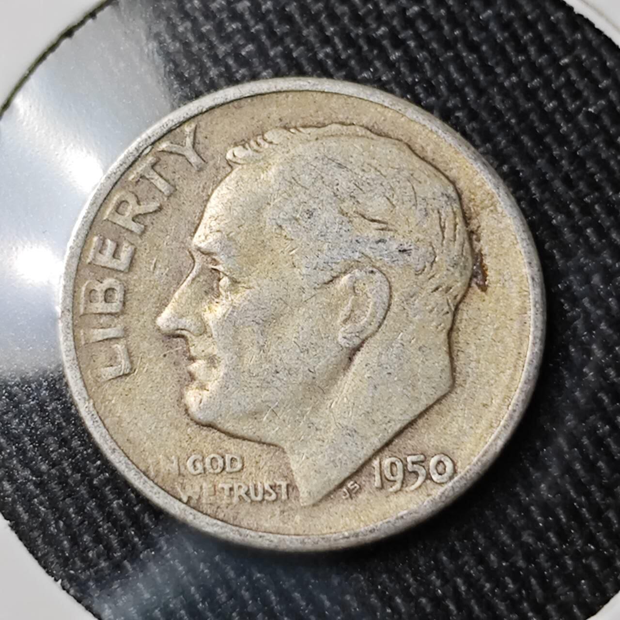 KK钱币收藏小铺 （套币 好品/批量散币 银币）专场  2月预留时间 周末发货   1950美国10分银币