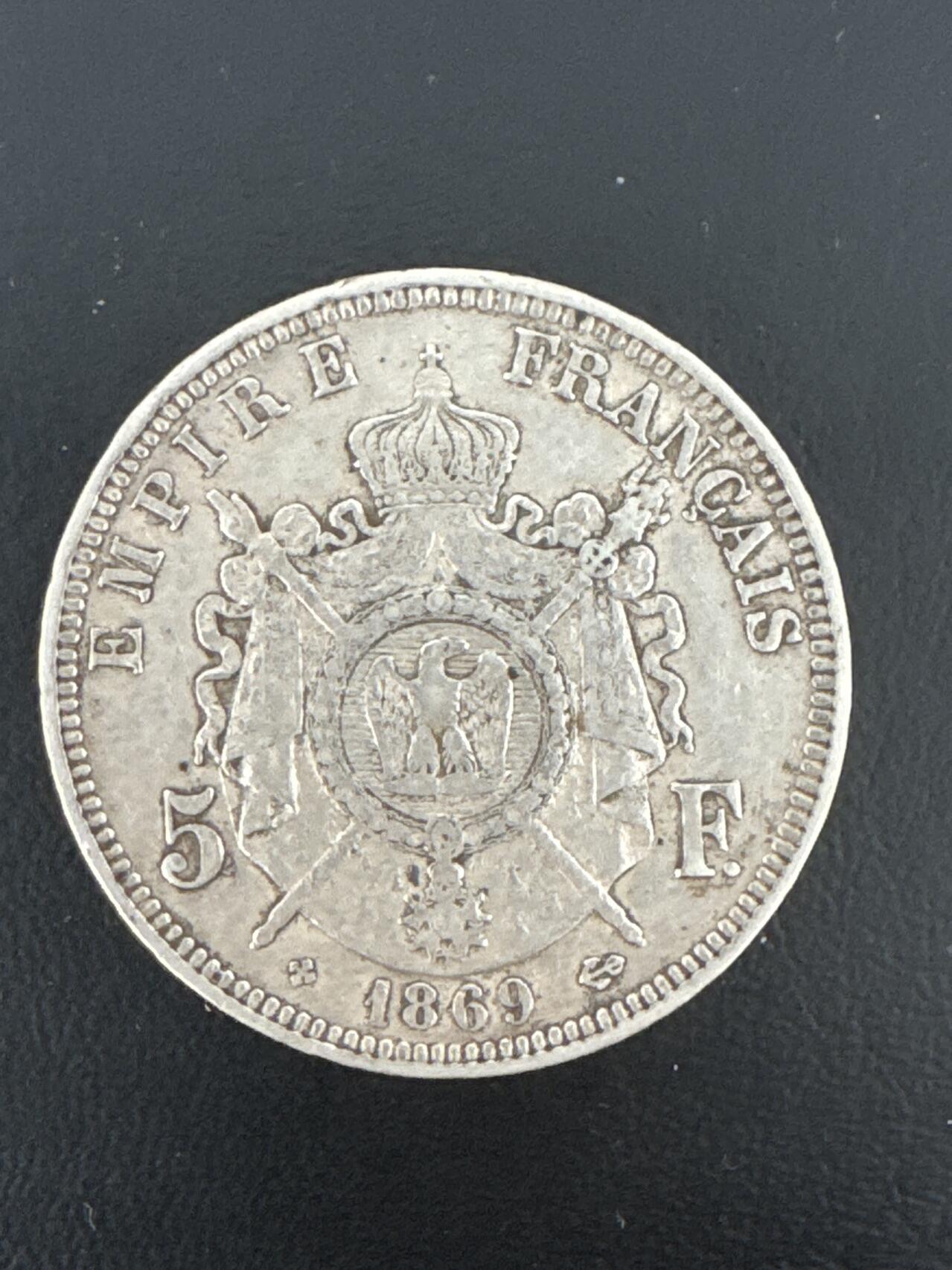 ❤️【币观天下】❤️ 第332期钱币拍卖- 2025.11.28周五晚上6点半场-长期征集拍品 法国1869年5法郎银币