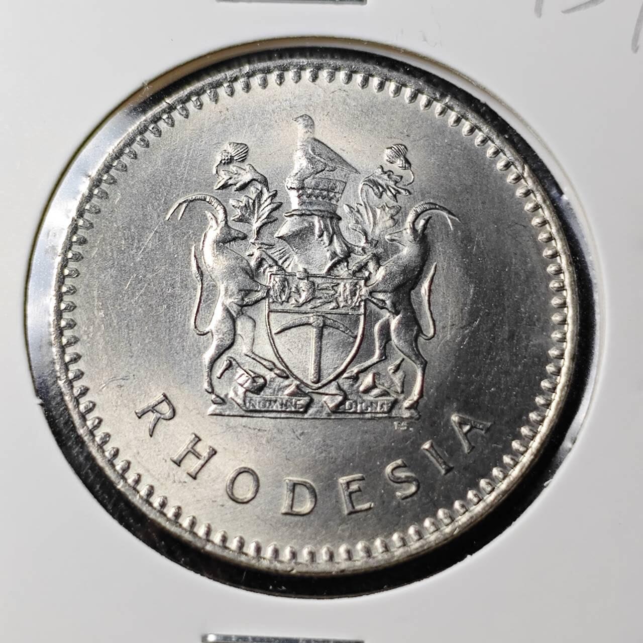 KK钱币收藏小铺 （套币 好品/批量散币 银币）专场  2月预留时间 周末发货  1975罗得西亚25分 好品