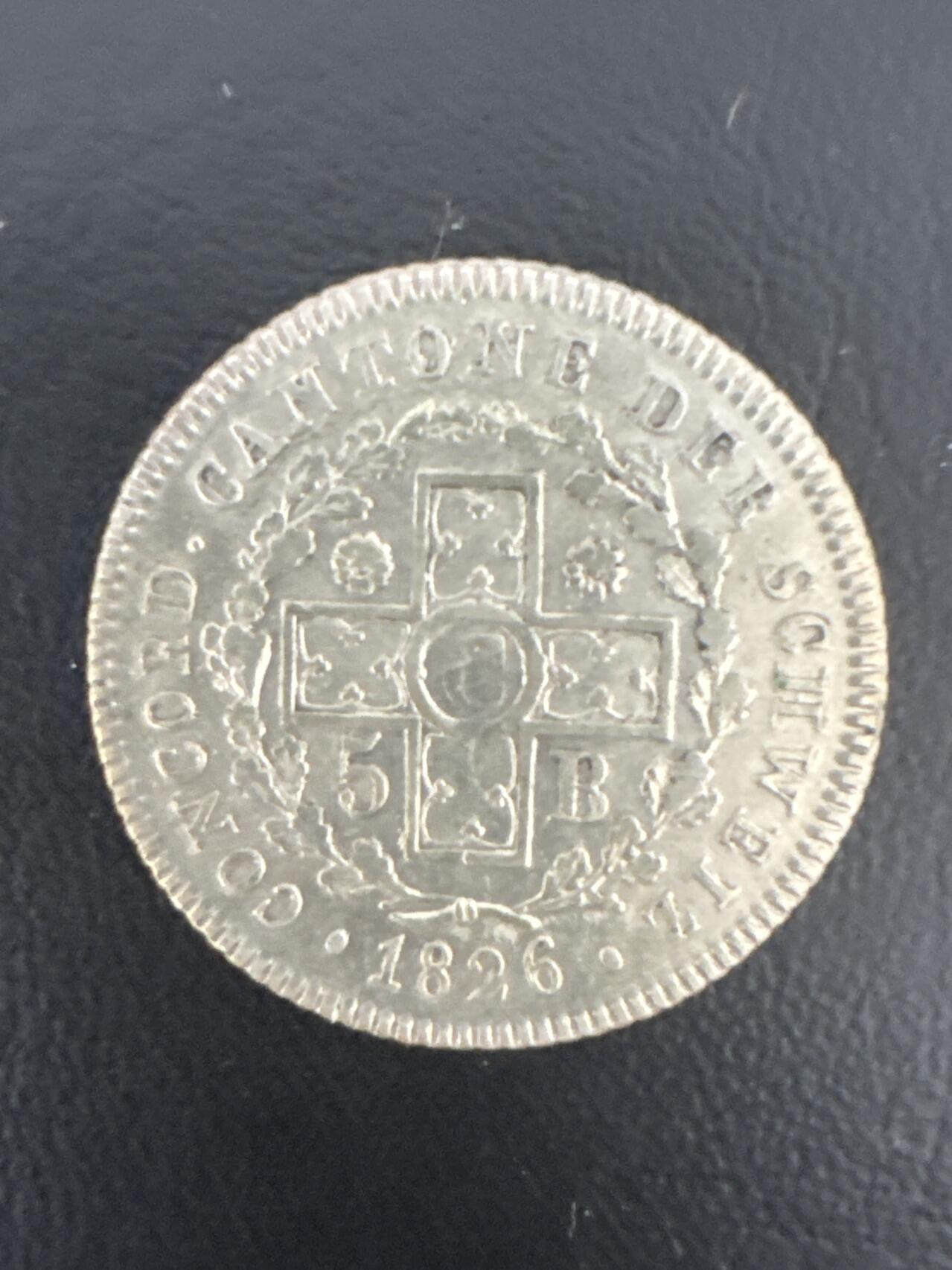 ❤️【币观天下】❤️ 第332期钱币拍卖- 2025.11.28周五晚上6点半场-长期征集拍品 瑞士1826年5B