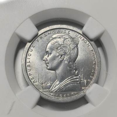 老蟹的宝藏🏴‍☠️ IV - NGC MS64 1948年法属赤道非洲1法郎