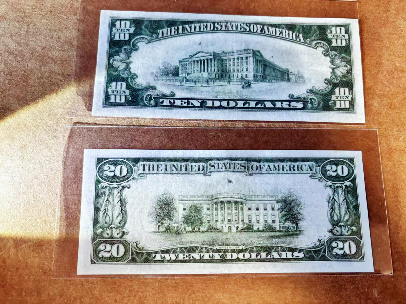 【Blue Auction】世界纸币精拍第755期——18级TOP拍卖/信誉/品质/专业/高效💫 【一组2张 含无47】美国1929年10-20美金 国民券 纽约版 品相如图