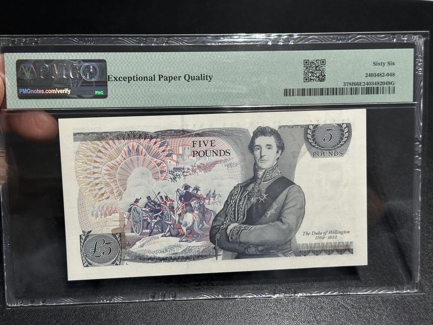 《外钞收藏家》第五百八十八期（优质场）（本平台长期征集拍品、欢迎藏友们联系合作） 1988-91年英国D序列5镑 PMG66