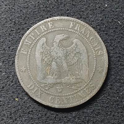 【全场包邮】纯粹捡漏拍480场（免费代拍第17场） - 法国第二帝国1856年拿破仑三世W版10分铜币