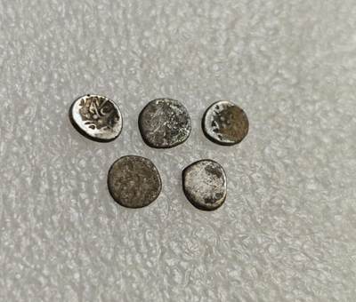 瓶子🏺第218期拍卖会  中亚伊斯兰国家打制银币5枚  有一枚小车轮图案