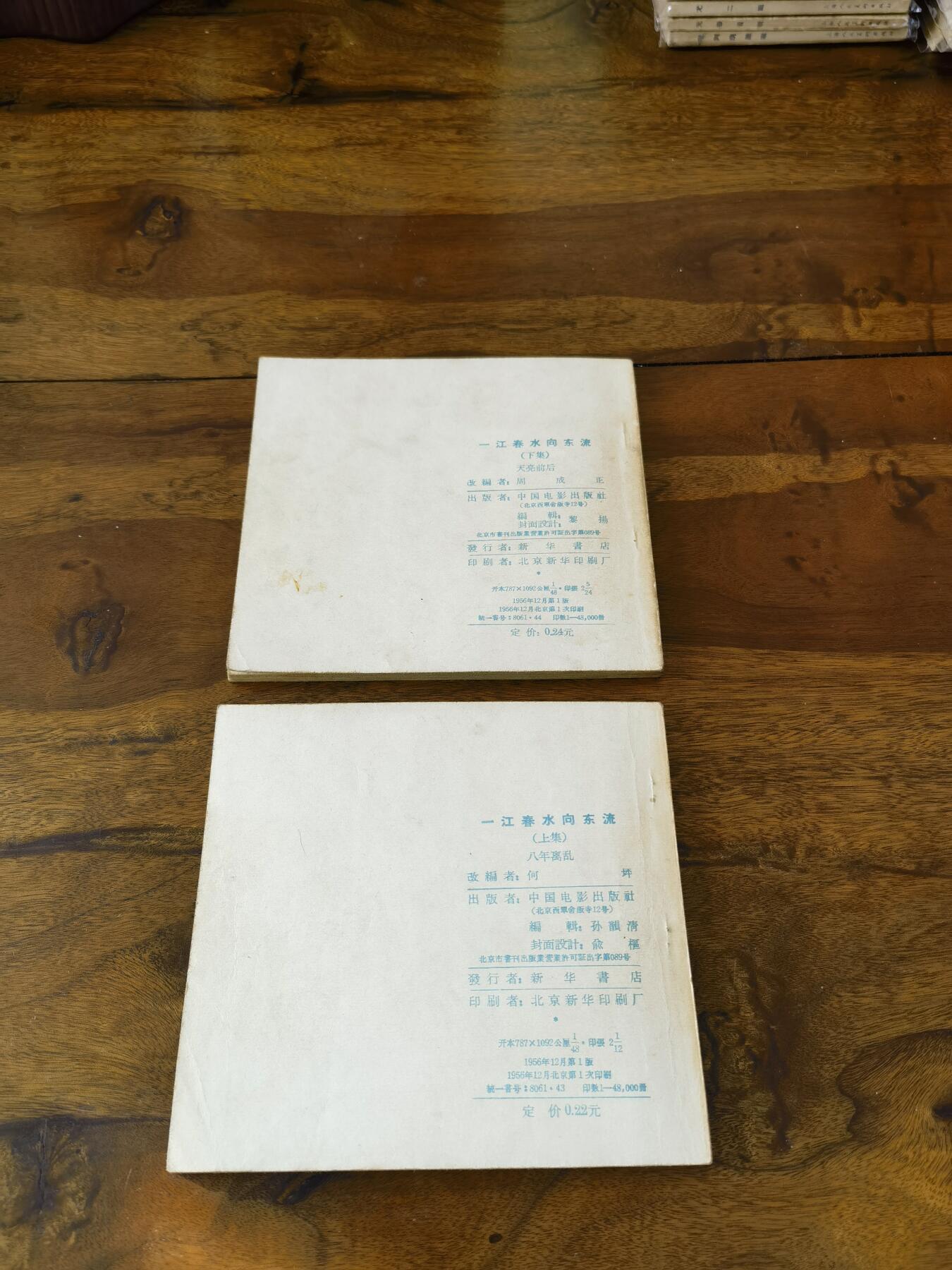五六十年代老版经典老电影绘画连环画拍卖会 一江春水向东流上下册1956年48开