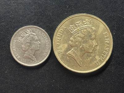 邮泉阁限时拍卖第三十七场 英国殖民地、属地硬币专场（硬币在国外。请付邮费6元。） - 百慕大中年版2枚