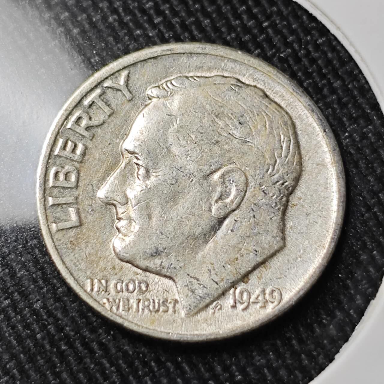 KK钱币收藏小铺 （套币 好品/批量散币 银币）专场  2月预留时间 周末发货   1949美国10分银币