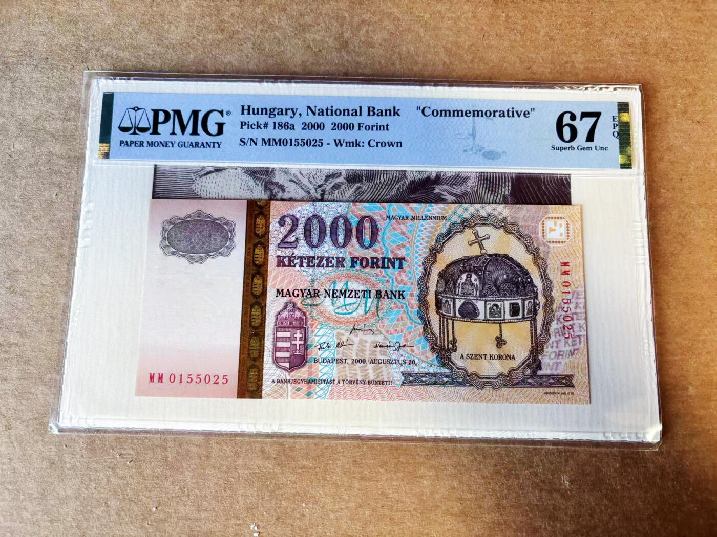 【Blue Auction】世界纸币精拍第755期——18级TOP拍卖/信誉/品质/专业/高效💫 【带册 无47】匈牙利 2000年2000福林 PMG67EPQ