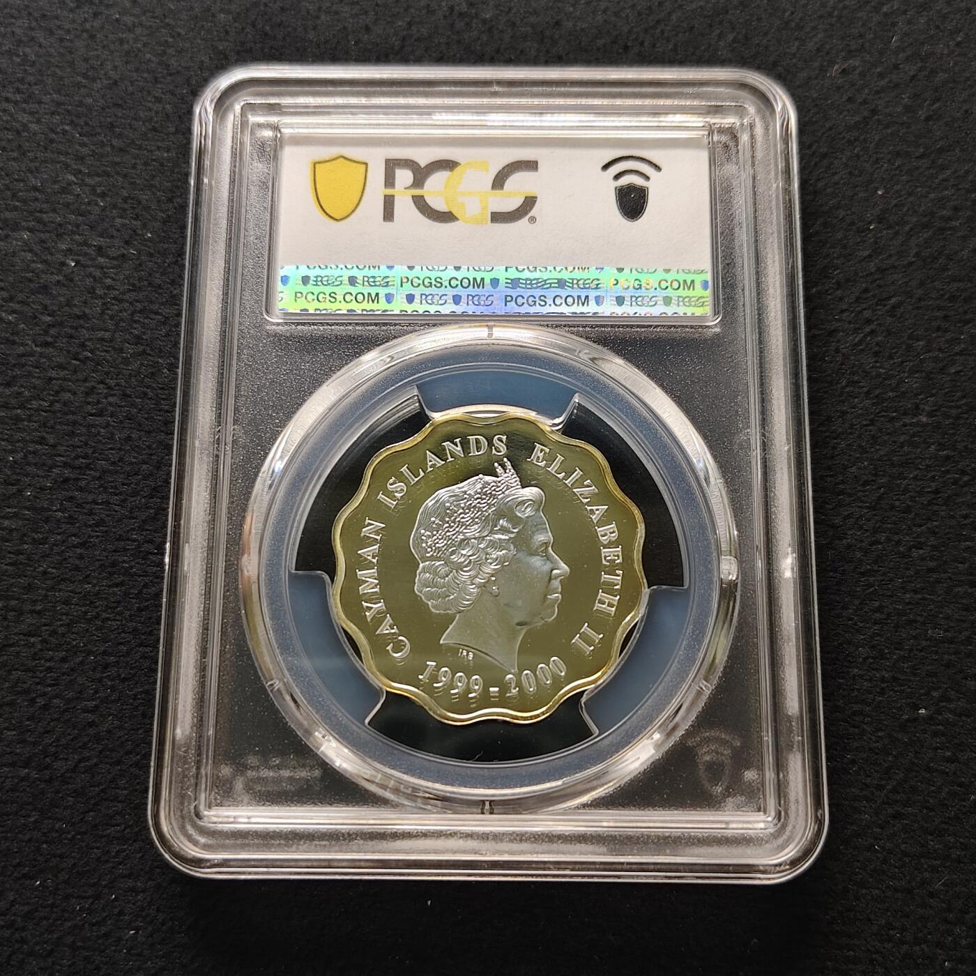 【全场包邮】纯粹捡漏拍481场（免费代拍第18场） 开曼群岛2000年2元千禧年兰花花齿形精制纪念银币-PCGS PR68 DCAM