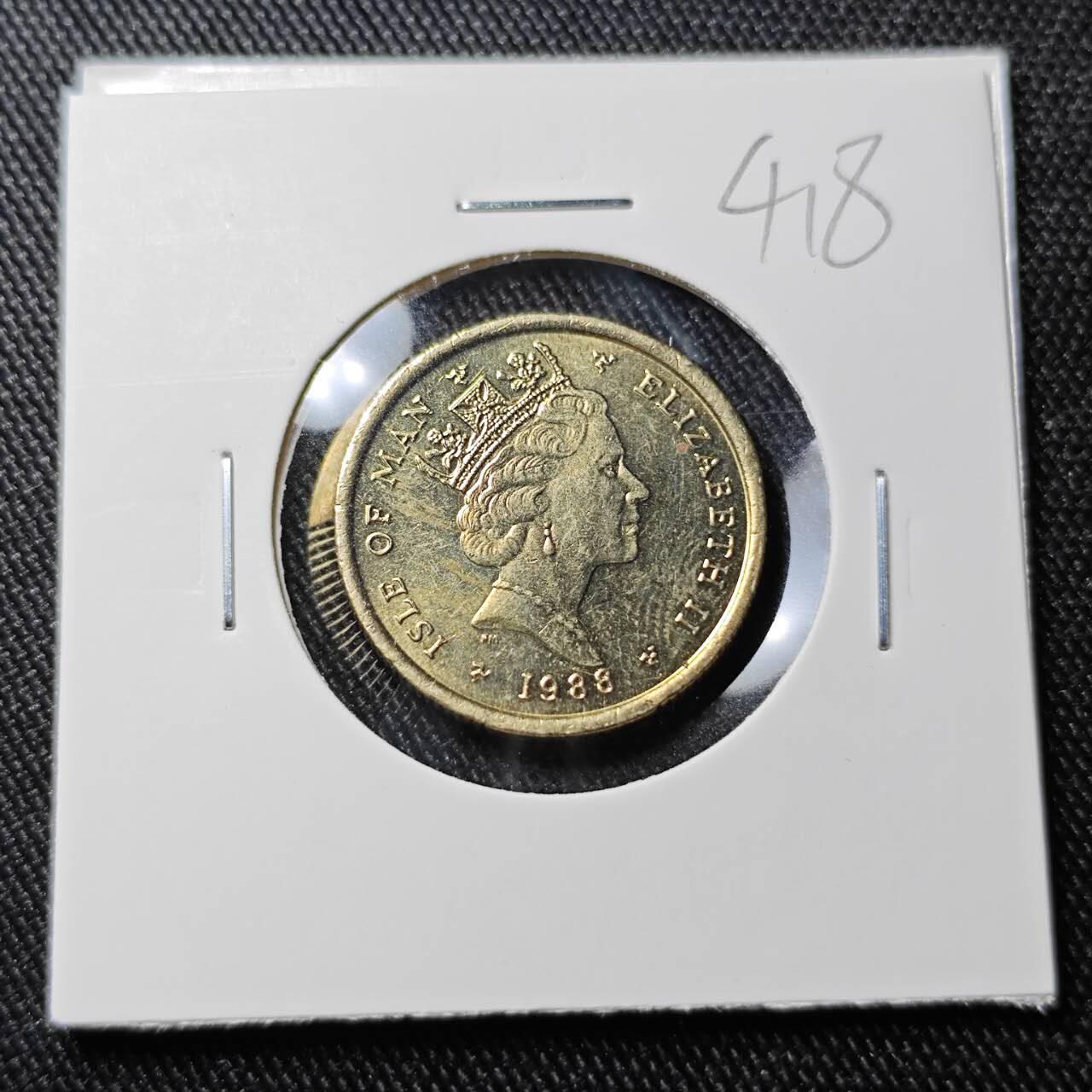 KK钱币收藏小铺 （套币 好品/批量散币 银币）专场  2月预留时间 周末发货  1988马恩岛1镑 好品