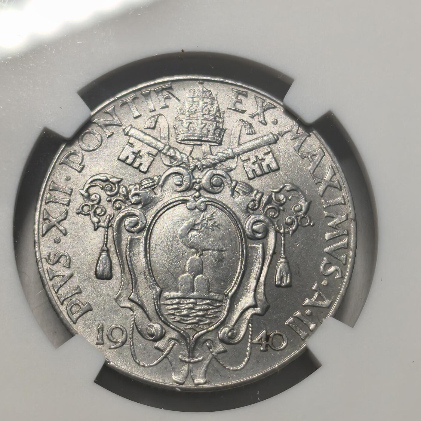 老蟹的宝藏🏴‍☠️ IV NGC MS63 梵蒂冈1940年1里拉