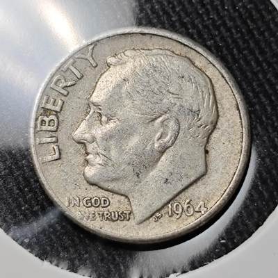 KK钱币收藏小铺 （套币 好品/批量散币 银币）专场  2月预留时间 周末发货 -   1964美国10分银币