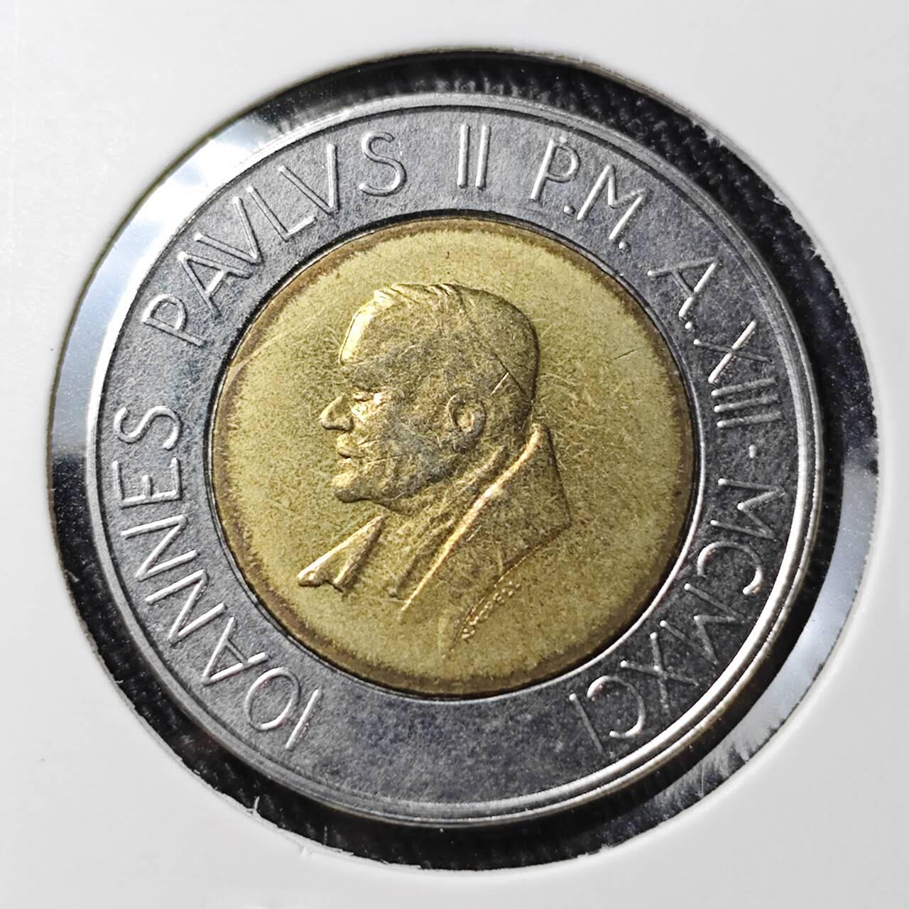 KK钱币收藏小铺 （套币 好品/批量散币 银币）专场  2月预留时间 周末发货  梵蒂冈500里拉双色币 好品