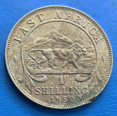 外国优质老铜币银币，周六九点倒数截拍，满百包邮，可寄存半年，喜欢朋友微信扫描二维码可直接参拍 - 东非1950年1先令
