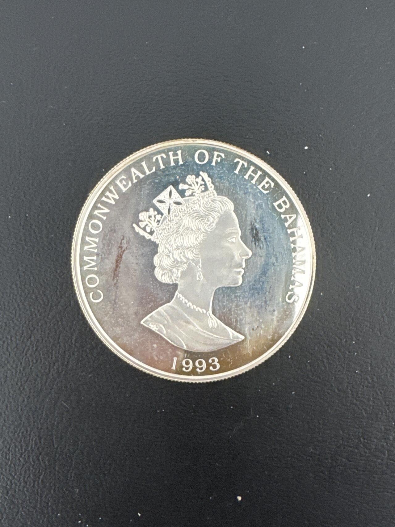 ❤️【币观天下】❤️ 第332期钱币拍卖- 2025.11.28周五晚上6点半场-长期征集拍品 巴哈马1993年5元纪念银币