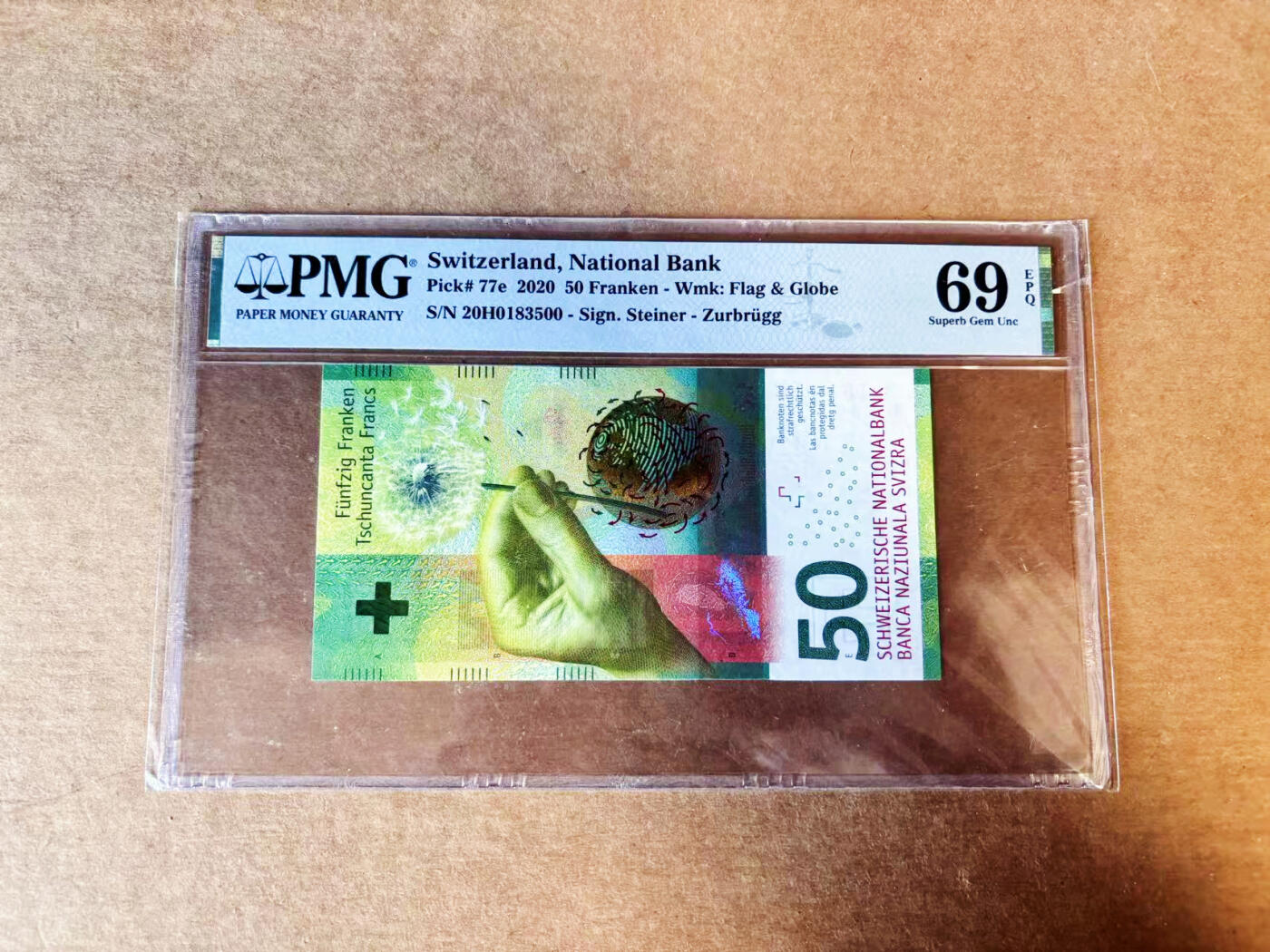 【Blue Auction】世界纸币精拍第755期——18级TOP拍卖/信誉/品质/专业/高效💫 【无47】瑞士 2020年50法郎 PMG69EPQ 近满分