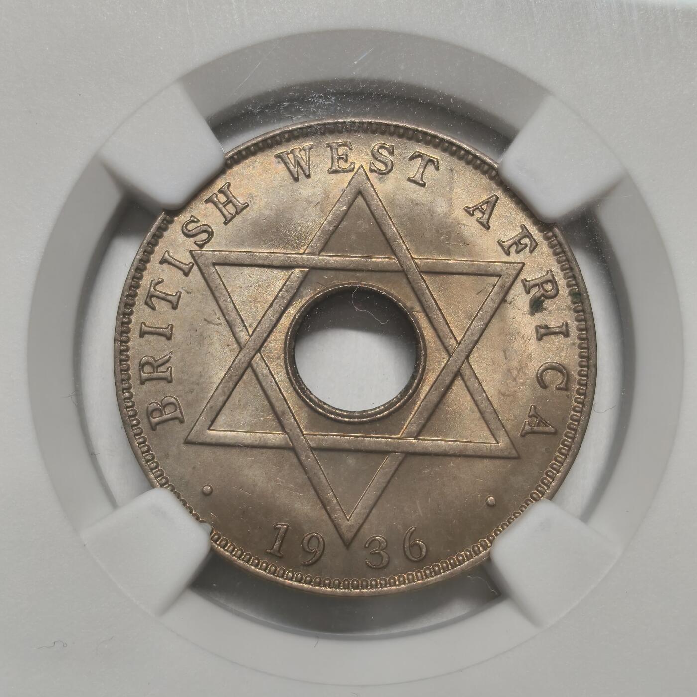 老蟹的宝藏🏴‍☠️ IV NGC MS64 英属西非1936年1/2便士