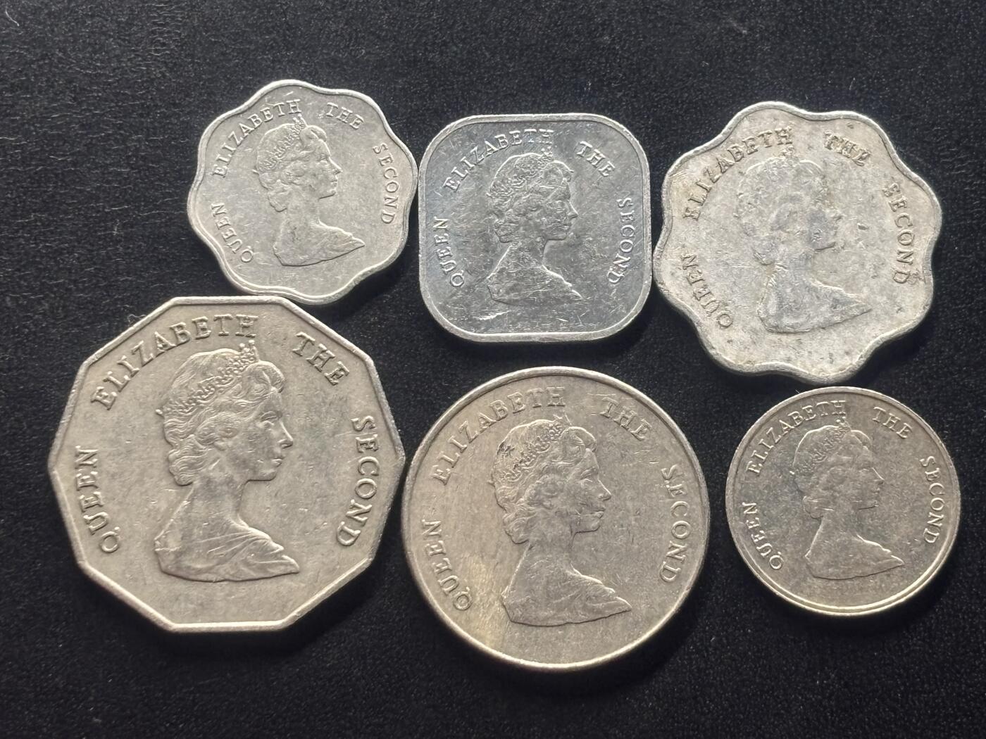 邮泉阁限时拍卖第三十七场 英国殖民地、属地硬币专场（硬币在国外。请付邮费6元。） 英属东加勒比青年版6枚