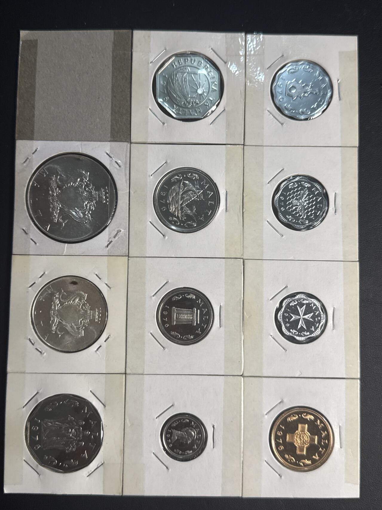 ❤️【币观天下】❤️ 第332期钱币拍卖- 2025.11.28周五晚上6点半场-长期征集拍品 马耳他1976年精制套币11枚含银币