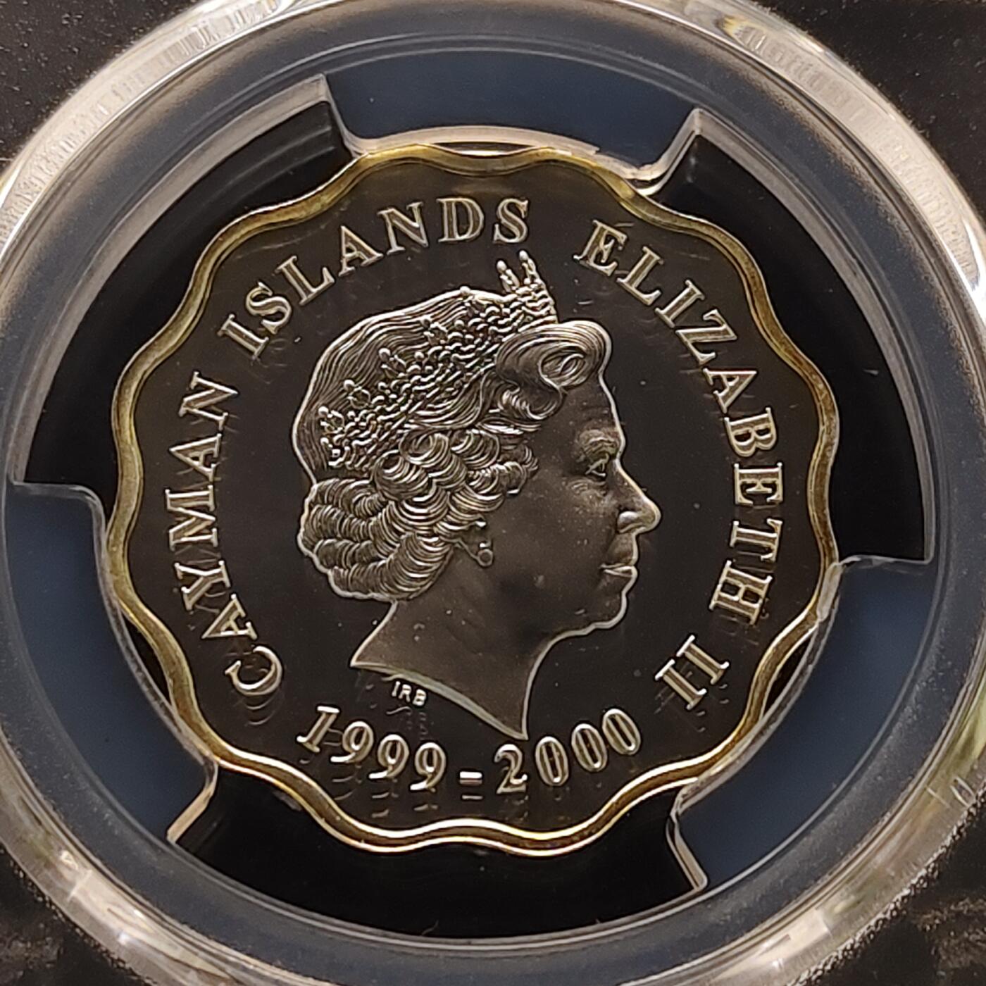 【全场包邮】纯粹捡漏拍481场（免费代拍第18场） 开曼群岛2000年2元千禧年兰花花齿形精制纪念银币-PCGS PR68 DCAM