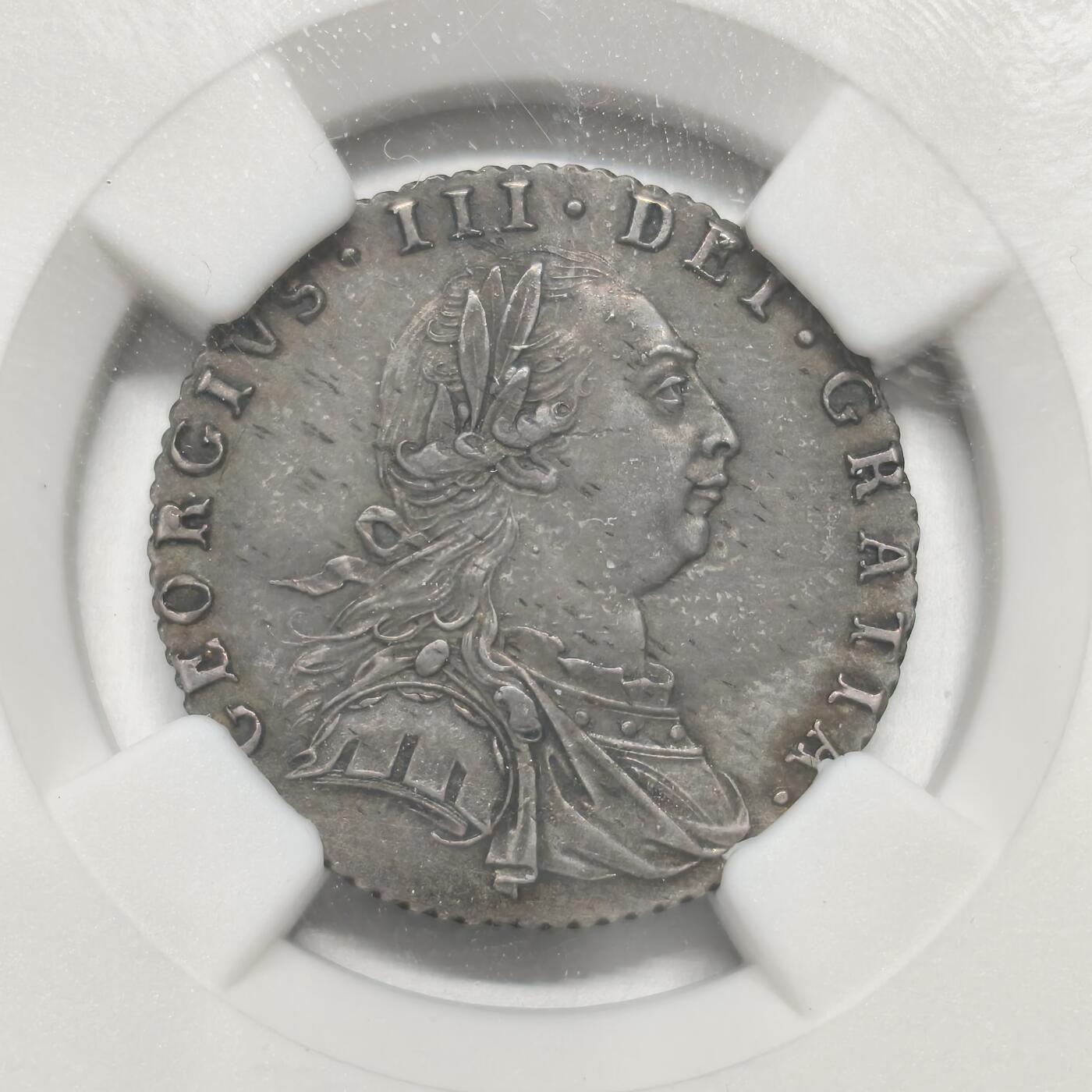 老蟹的宝藏🏴‍☠️ IV NGC MS61 英国1787年乔治三世6便士without heart