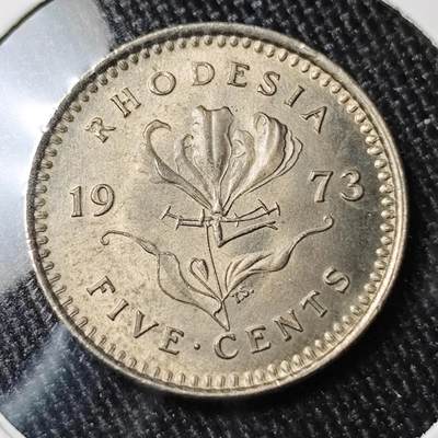 KK钱币收藏小铺 （套币 好品/批量散币 银币）专场  2月预留时间 周末发货 -  1973罗得西亚5分镍币 好品