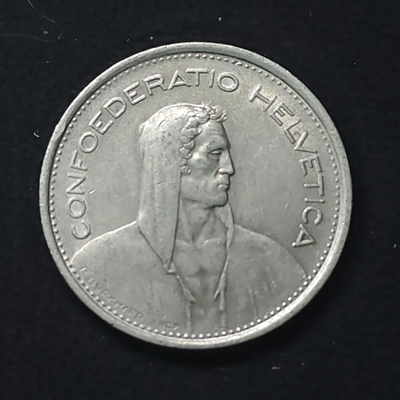 【全场包邮】纯粹捡漏拍480场（免费代拍第17场） 瑞士1968年威廉·退尔5法郎