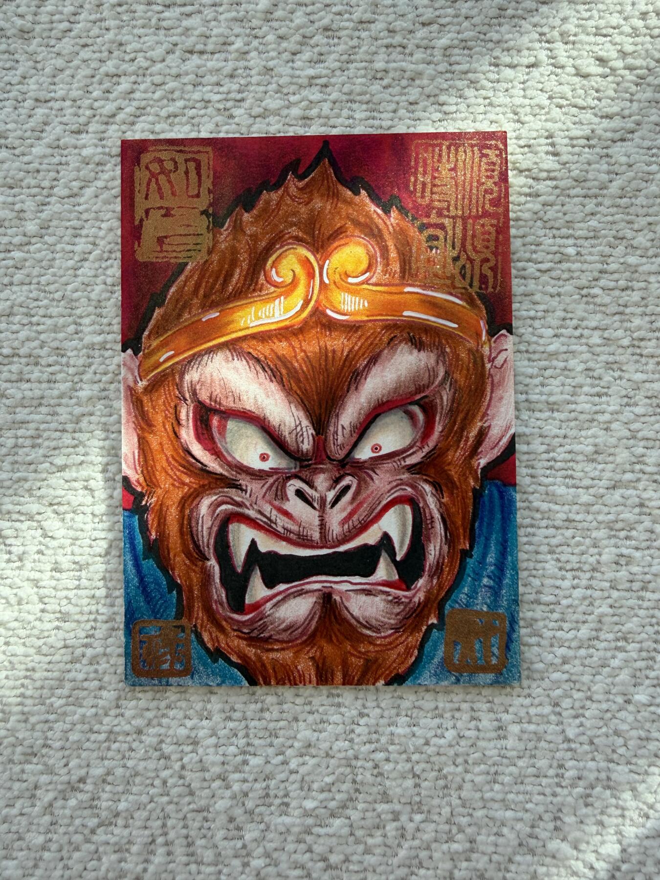 天玑星卡拍第143期《11.27周四截拍》持续收拍收评中 满赠卡需备注 【手绘卡】居子 孙悟空 手绘卡